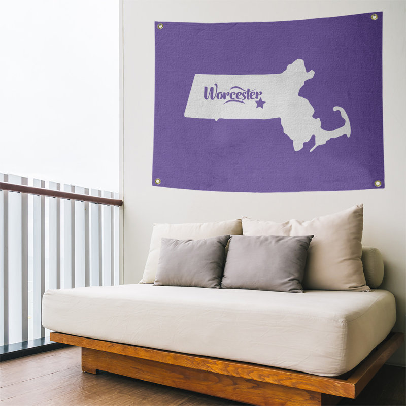 Tapisserie murale worcester massachusetts, H 50 po x l 59 po, Mauve