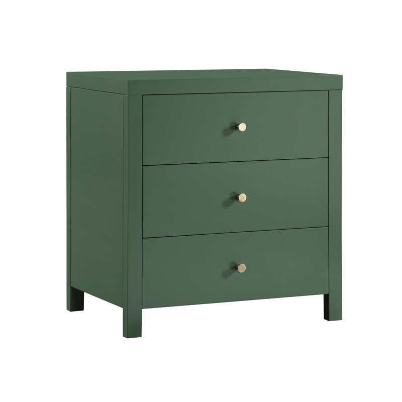 Table de chevet avec tiroir, Vert antique