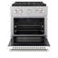 ZLINE 30 in. 4.2 cu. ft. Paramount Dual Fuel Range W/ 4 Burner DuoPro Cooktop and Electric Convection Oven in Satin Stainless Steel W/ White Matte Door-1676208540-1676208543