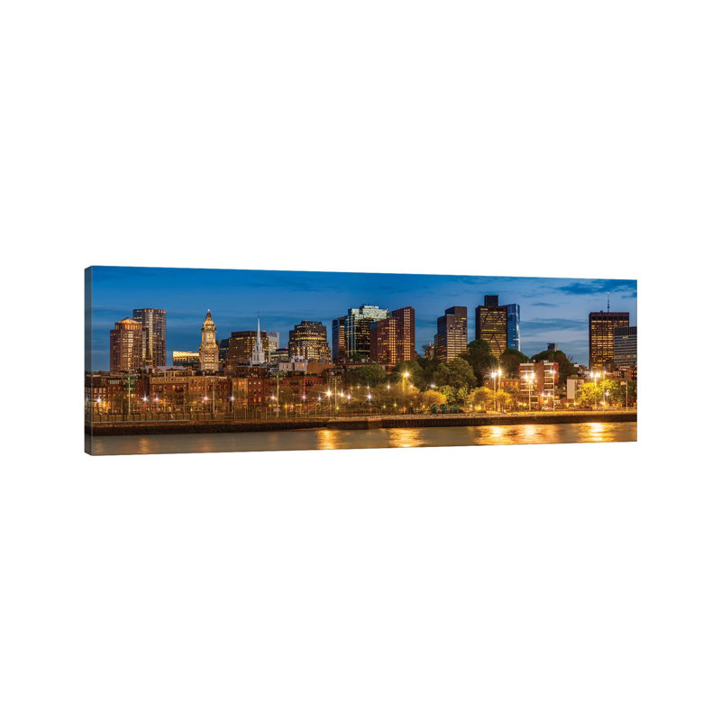 Boston North End And Financial District Panoramic by Melanie Viola - Wrapped Canvas Panoramic Print