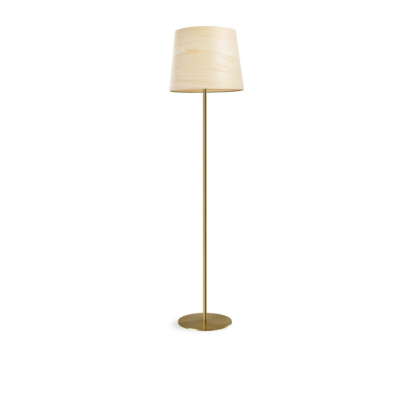 Zeta Floor Lamp - 13" Diameter, Natural White, Gold, Non-Dimmable