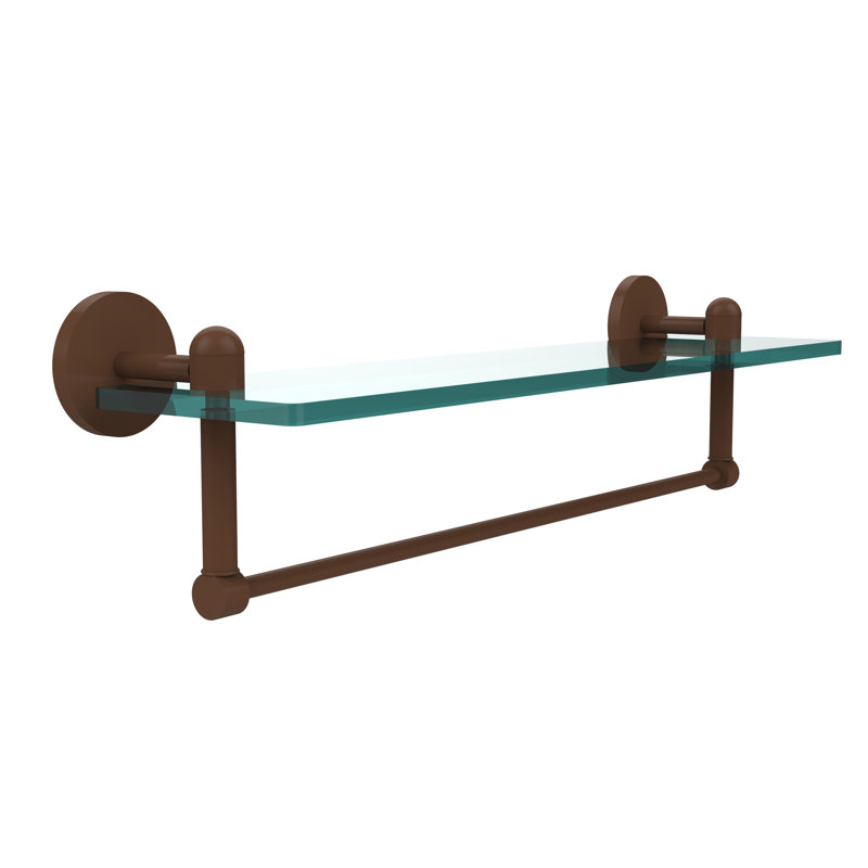 Itzhak Bracket Shelf with Towel Bar, Antique Bronze, 22"
