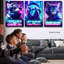 Framed Gamer Themed Wall Art With Neon Cats And Dog, Set Of 3 Framed Prints, Video Game Decor Room Posters For Bedroom Gaming Wall Art For Kids Playroom Posters Gamer Picture Teen Bedroom12 X 16 Inchesx3