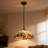 2-Light Vintage Tiffany Stained Glass Dome Pendant Light