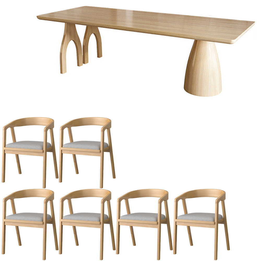 Waagy Japanese style solid wood dining table set | Wayfair