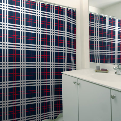 Plaid Shower Curtain Set