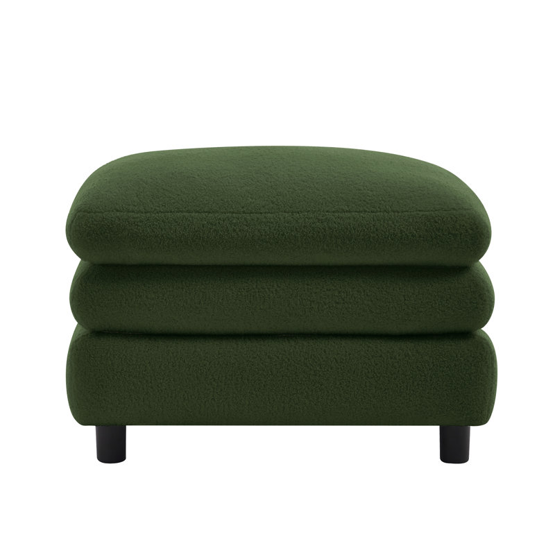 Repose-pieds en tissu Teddy, Vert