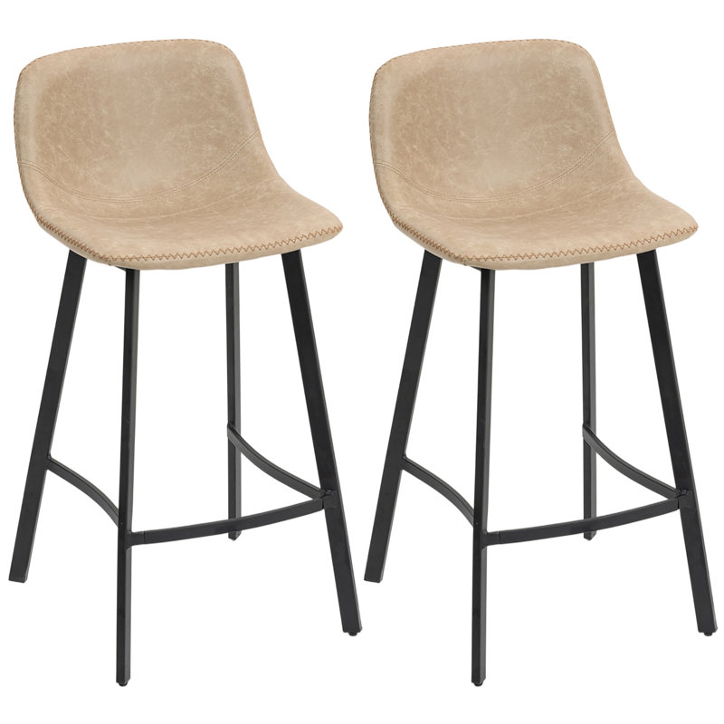 Sidibe Upholstered Counter Stool, Light Brown