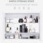 Armoire de salle de bain murale avec miroir et tablettes réglables - 31,5 "X 23,5", Perspectives tendance, espace de rangement abondant, charnières de porte silencieuses, blanc