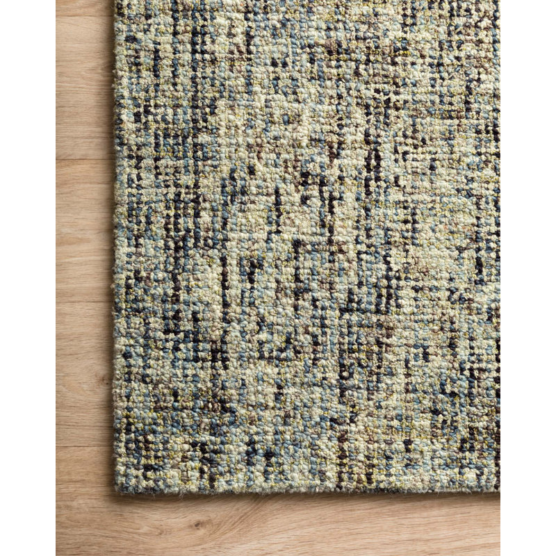 Tapis bleu en laine touffeté à la main Skye, Rectangle 3 pi 6 po x 5 pi 6 po
