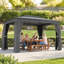 Pavillon de jardin à toit double à ventilation améliorée 10 pi x 12 pi gris neutre avec structure en acier