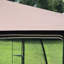 Pavillon de jardin extérieur 13X10 avec matériau et quatre mailles - toit de terrasse imperméable brun