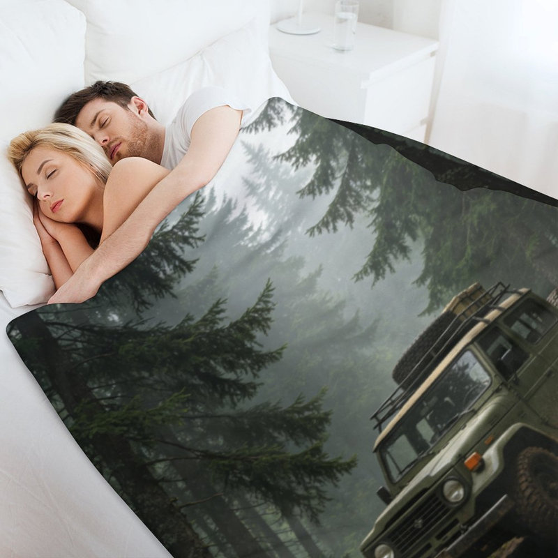 Jeté en flanelle Off Road véhicule de luxe, couverture douce et chaude pour le canapé-lit du salon, 40 po x 50 po
