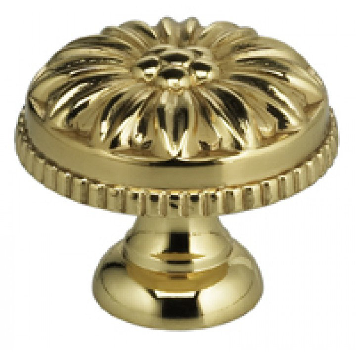 Poignée champignon classique de 1 3/8 po de diamètre Classic & Modern, Laiton poli, H 1,38 po x l 1,38 po x P 1,19 po
