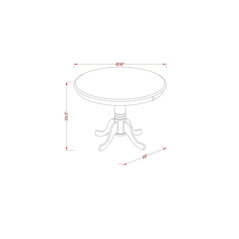 3 Piece Kitchen Table & Chairs Set Contains a Round Dining Room Table with Pedestal and 2 Doeskin Linen Fabric Upholstered Chairs, Wirebrushed Black