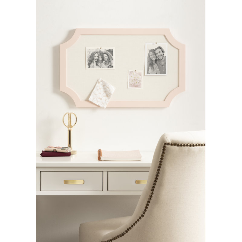 Tableau d'affichage moderne en tissu festonné pour utilisation comme tableau de vision, Rose