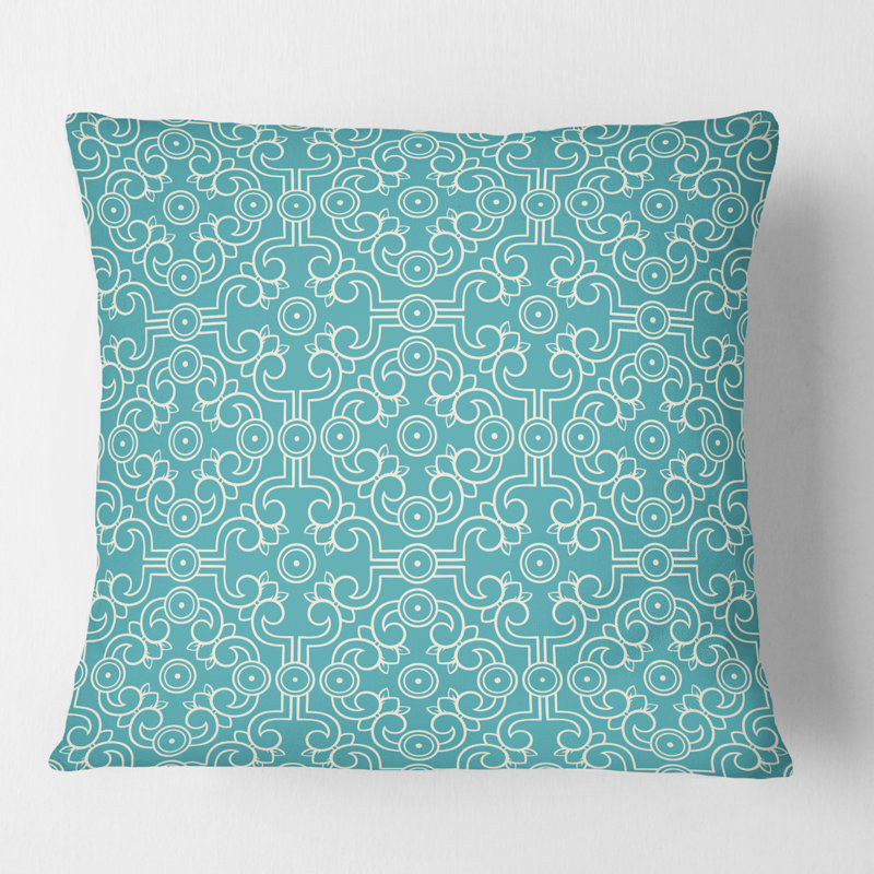 Coussin rétro à motif abstrait Mid-Century, 18 po x 18 po