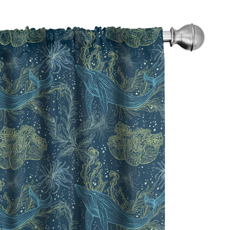 Whale Semi-Sheer Rod Pocket Sliding Panel, 28" x 95"