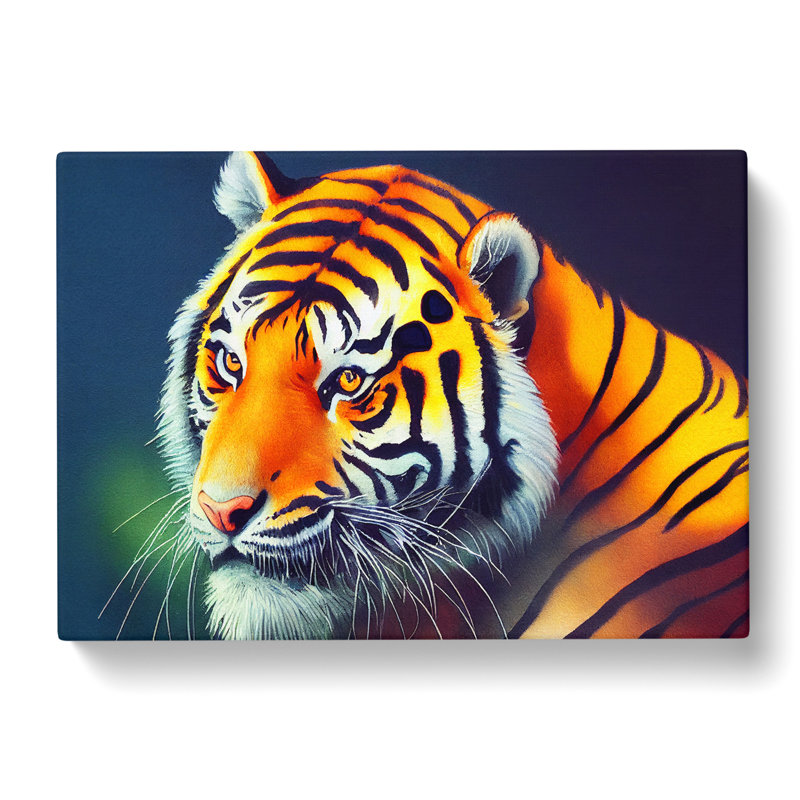 A Watercolour Tiger - Wrapped Canvas, 50cm H x 76cm W x 3cm D