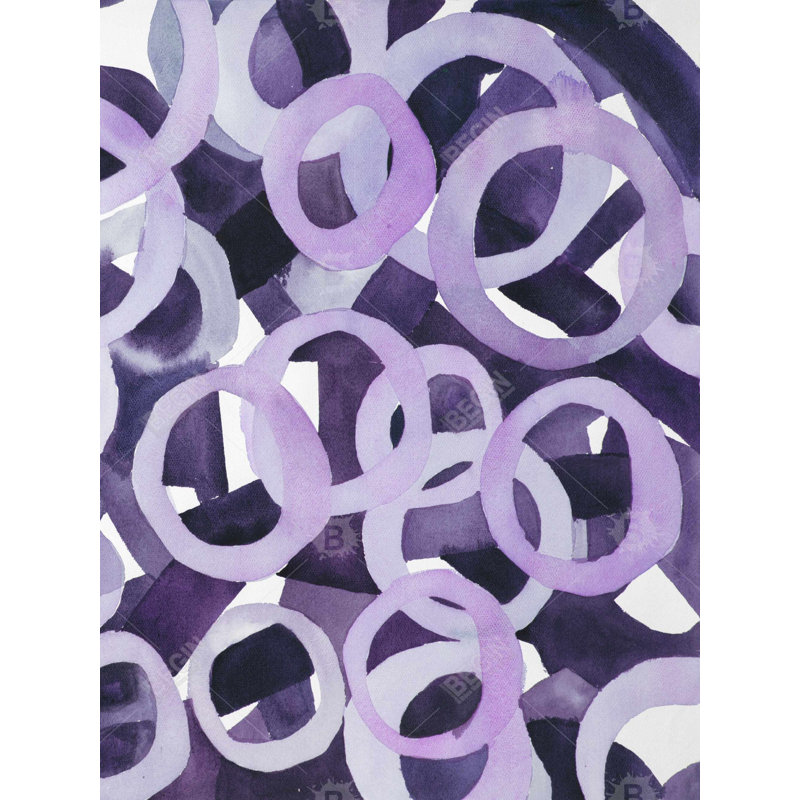 Polyester Sateen Duvet Cover, Twin Duvet, Blue Abstract Purple Rings