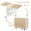Folding Dining Table with Drop Leaf for 4-6, Space-Saving  Foldable Kitchen Table with 2-Tier Storage Racks, 6 Wheels,  127×80×75cm-132143731