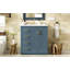 Ensemble de meuble-lavabo 30 po avec lavabo en céramique, armoire de rangement en bois massif, ensemble de meuble-lavabo autoportant avec 3 tiroirs et portes à fermeture douce-117021129