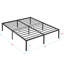 Structure de lit en acier durable, grand, noir, design moderne pour la maison