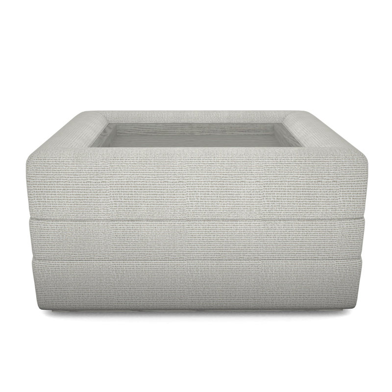 Boyden Ottoman with Wood Tray, Navada Blue, Dove Gray