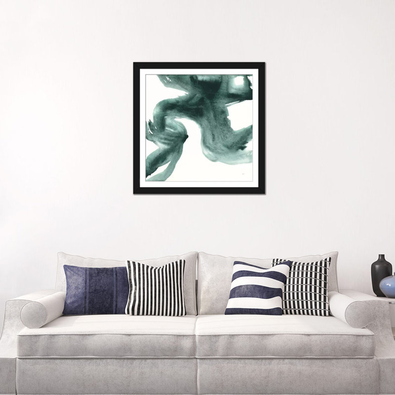 « jasper délavé i », impression sur toile, H 16 po x l 16 po x P 1 po, Papier d'art encadré noir, Blanc