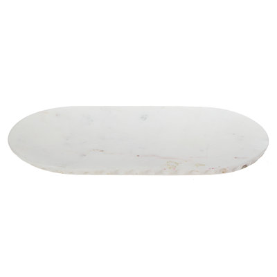 Plateau ovale en marbre blanc Venise