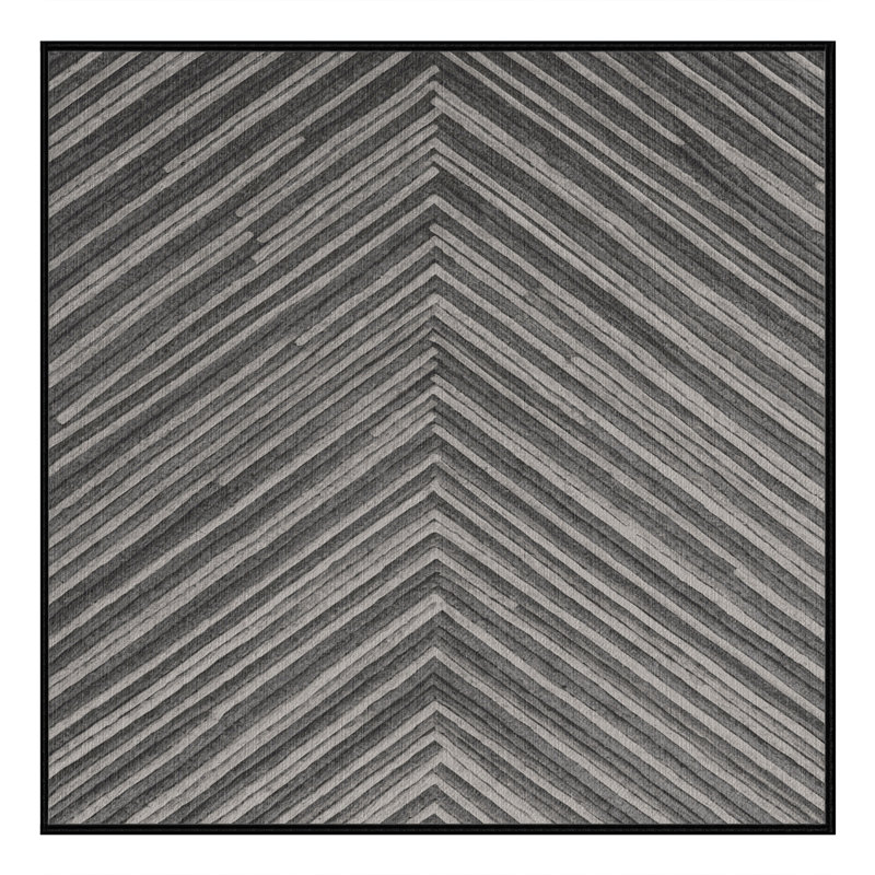 Washable Light Gray Dark Gray Striped Area Rug, Square 4'