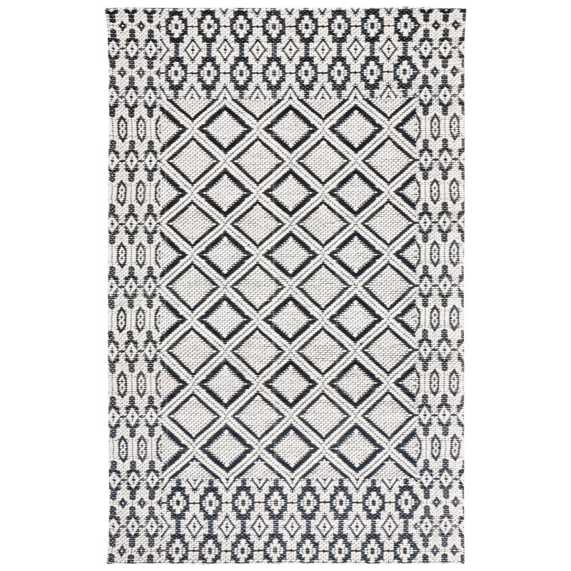 Tapis géométrique en laine / coton tissé à la main Allyx, Rectangle 8 pi x 10 pi