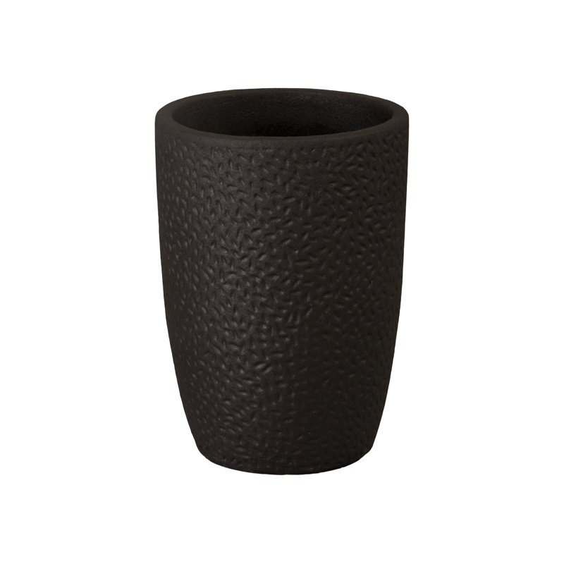 Notch Planter, Matt Black, 18" H x 12.5" W x 12.5" D