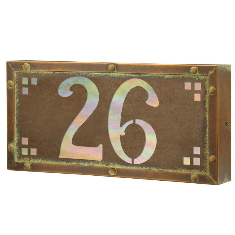 Plaque d'adresse murale personnalisable 12 à 1 à 3 chiffres, Nouveau vert / or irisé