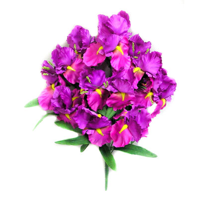 14 branches florales d'iris satiné