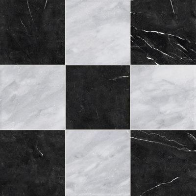 Tavari Checkerboard 10X10 Marquina And Bardiglio