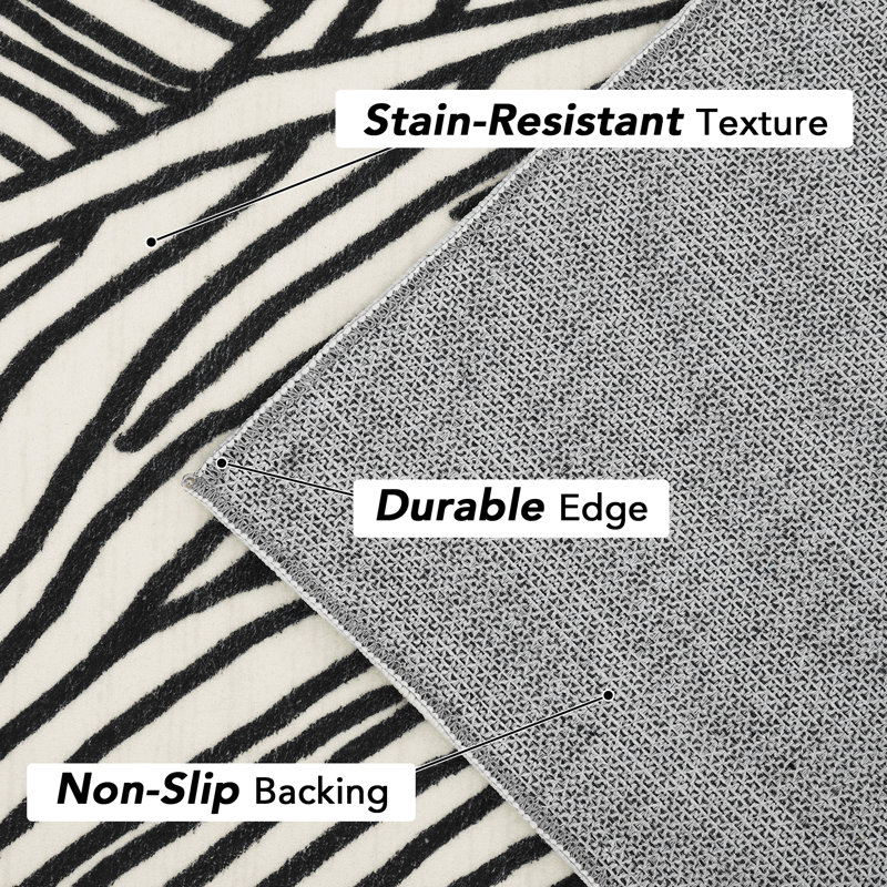 Jawairia Washable Abstract Indoor Rug, Rectangle 8' x 10'