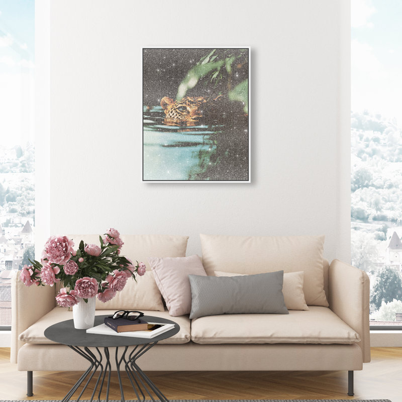 Jungle Watcher II Print by Oliver Gal, 21"H x 25"W, White Floater Frame