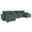 Canapé en chenille 4 places avec 2 repose-pieds et coussins lombaires en chenille - Flexibles, confort familial-922559203