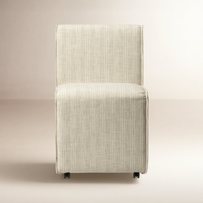 Niana 20'' H Upholstered Parsons Chair, Cream Stripe