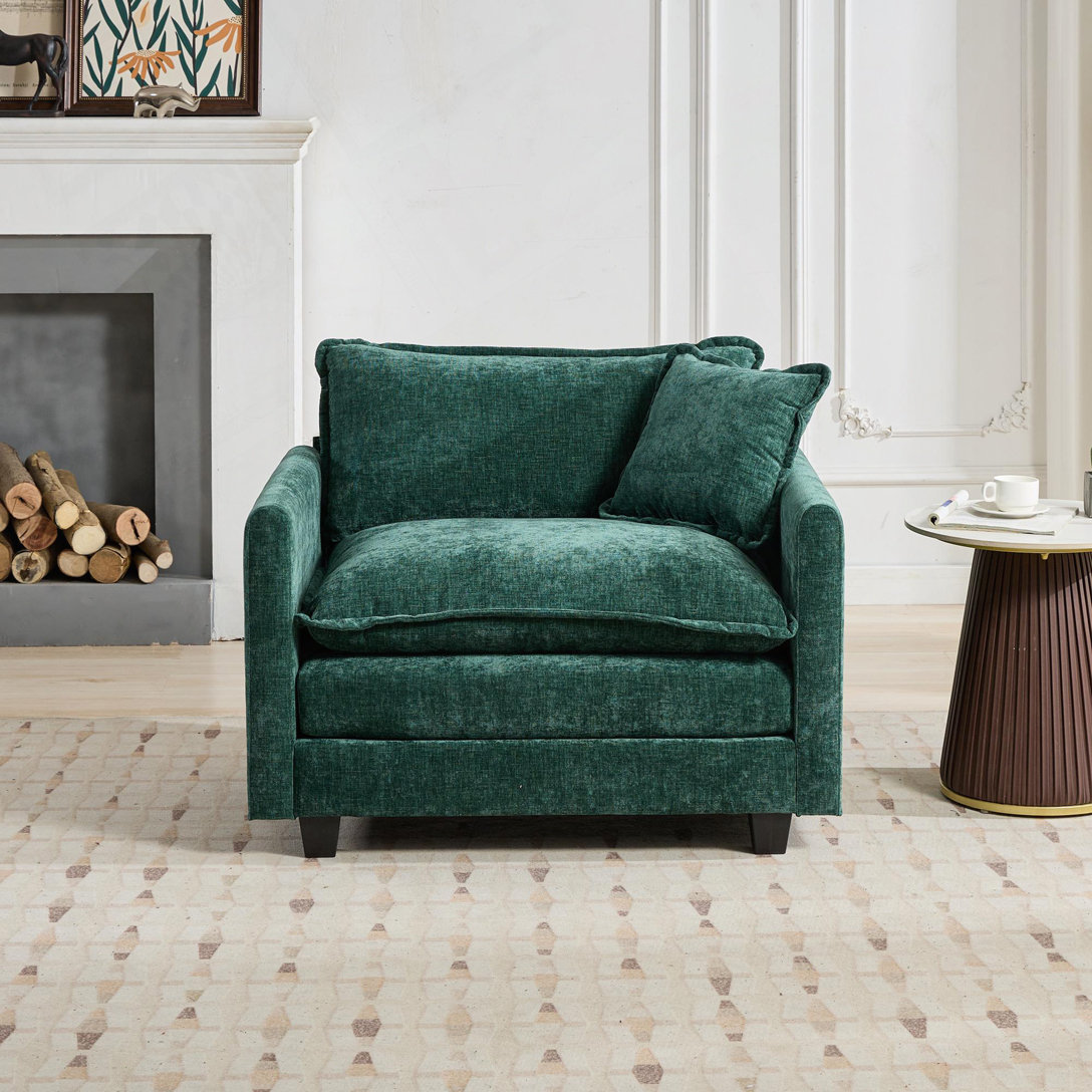 Ebern Designs Chenille Fabric Upholstered Armchair - Wayfair Canada