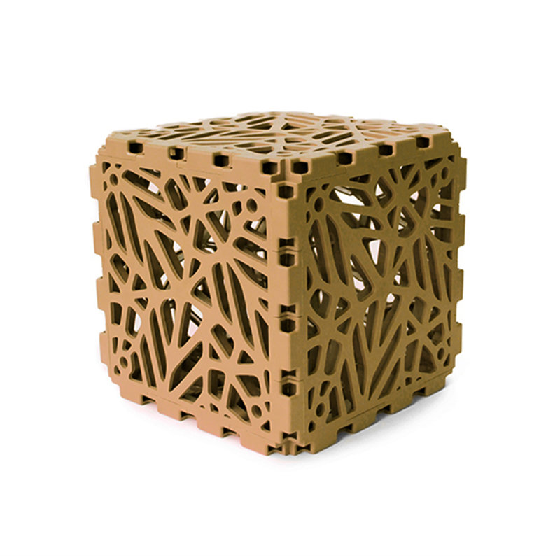 Ensemble de 10 cubes Bion | Blocs structurels solides pour meubles et décor - beige, Beige