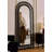 French-Style Vintage Agate Wicker Reclining Full-Length Mirror