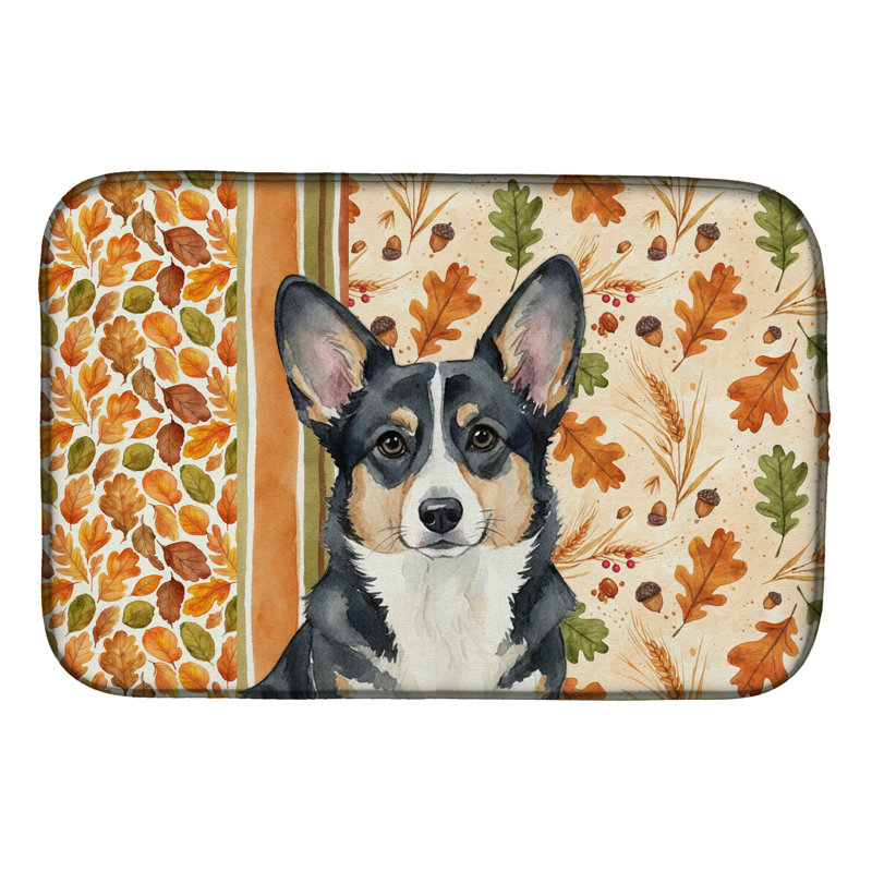 Tapis de vaisselle noir et blanc Cardigan Welsh Corgi Heirloom