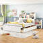 Lit plateforme double avec tablettes coulissantes-13449131