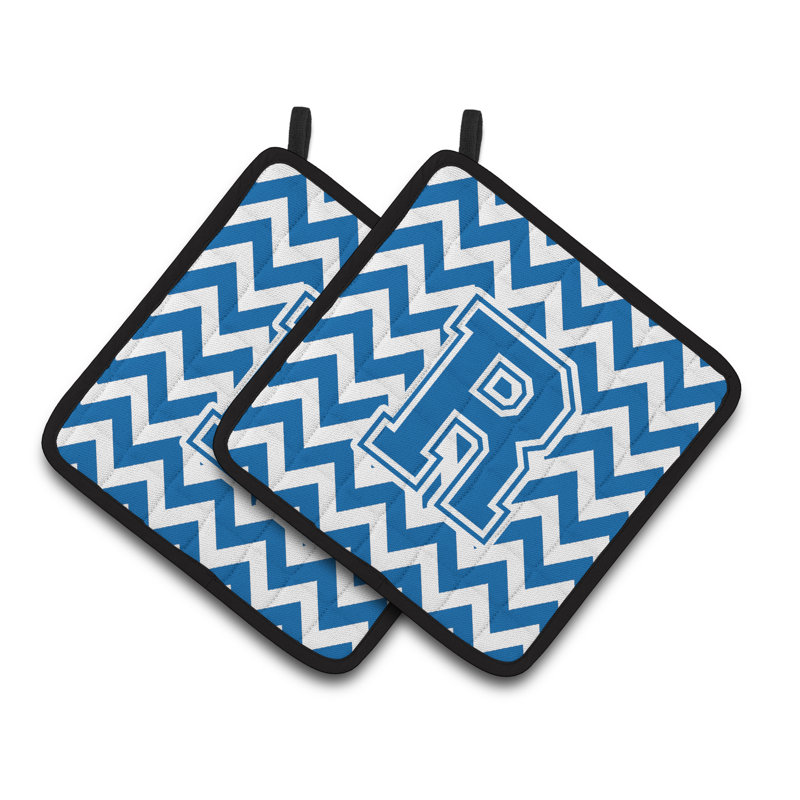 Poignée à chevrons, R, Bleu / blanc