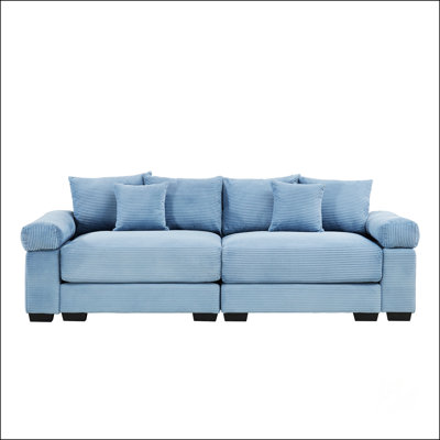 Oversized Cloud Modular Sectional Couch With Extra-Thick Armrests, Good Resilience Cushions, Ergonomic Design, And Premium Soft Corduroy Fabric For Ea