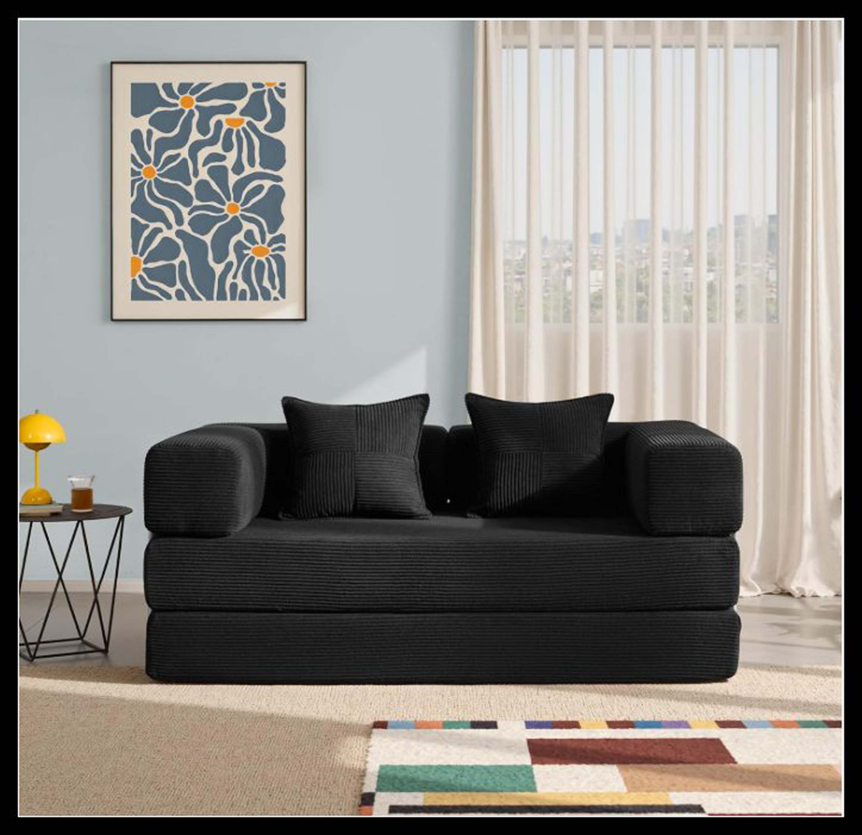 Latitude Run® sofa bad No Assembly, Upholstered Boneless Pull Out Couch ...