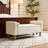 Upholstered Storage Bench with Two Pillows and Arms, Button-Tufted End of Bed Bench for Living Room, Bedroom, Entryway-112702698