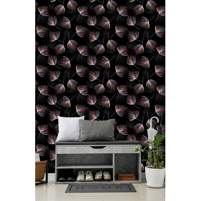 Multicoloured Exotic Leaves Wallpaper